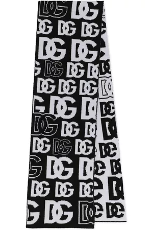 Dolce & Gabbana DG logo jacquard knit scarf - Black