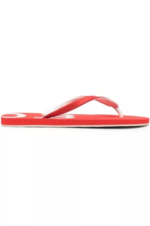 Orlebar Brown Haston logo flat flip-flops - Red