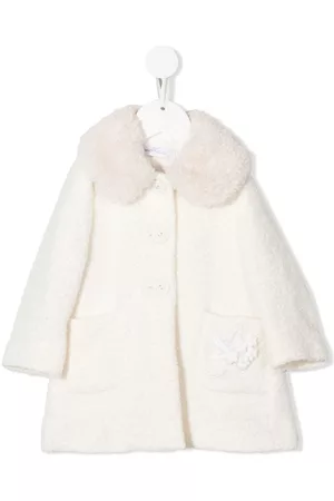 MONNALISA Coats - Embroidered-detail coat - Neutrals