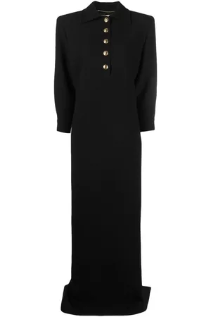 Saint Laurent Button-front maxi gown - Black