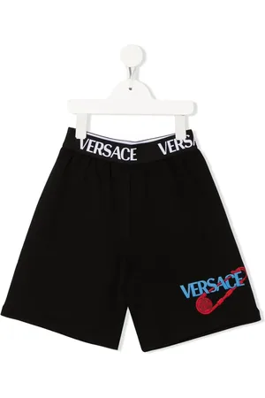 VERSACE Logo-waistband track shorts