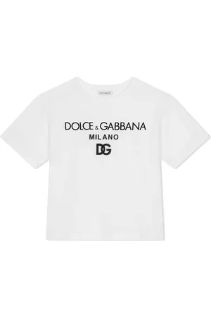Dolce & Gabbana Boys T-shirts - DG Milano logo-print T-Shirt - White