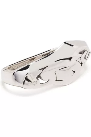 Alexander McQueen Men Rings - Asymmetric oversized ring - Silver