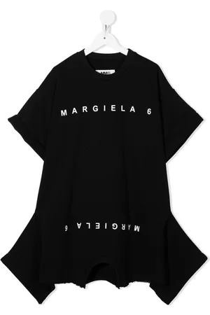 Maison Margiela Girls Printed Dresses - Logo-print T-shirt dress - Black
