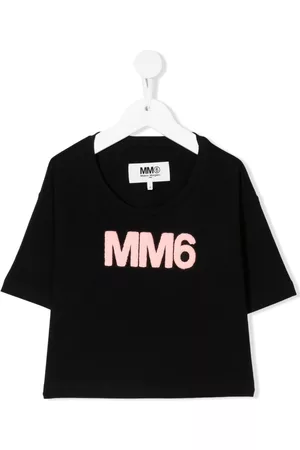 Maison Margiela Girls Short Sleeved T-Shirts - Logo-patch short-sleeve T-shirt - Black