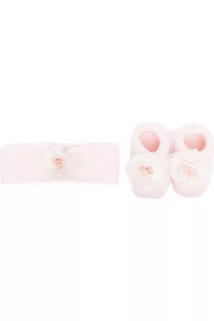 La Perla Sets - Floral-appliqué booties & headband set - Pink