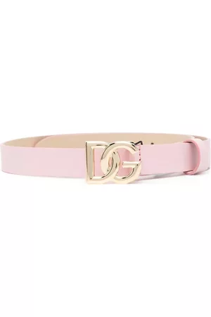 Dolce & Gabbana Logo-buckle leather belt - Pink
