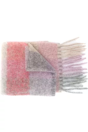 Acne Studios Multi-check fringed scarf - Neutrals