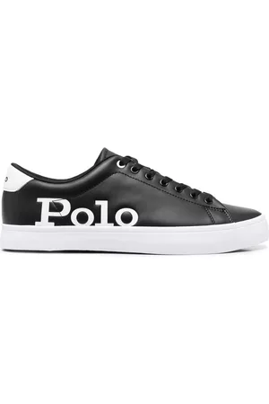 Ralph Lauren Men Low Top Sneakers - Longwood side logo-print sneakers - Black