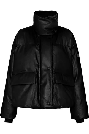 Stella McCartney Women Puffer Jackets - Polished-finish padded coat - Black