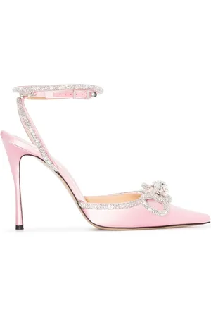 Mach & Mach Crystal-bow pointed-toe pumps
