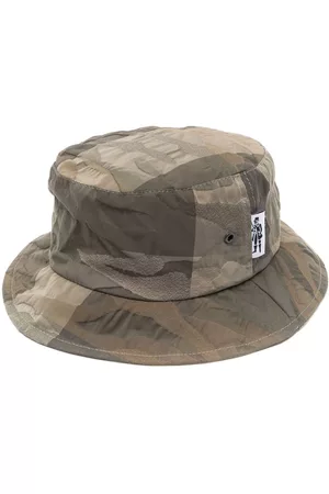 MACKINTOSH PELTING camouflage-pattern bucket hat - Brown