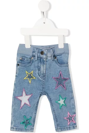 Stella McCartney Star-embroidered slim-cut jeans - Blue