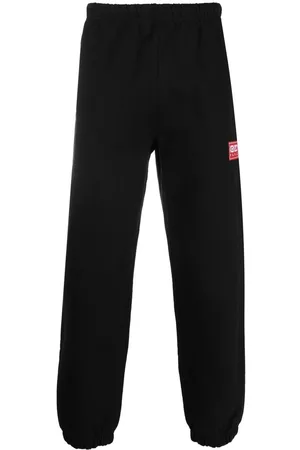 Kenzo Logo-patch cotton track pants - Black