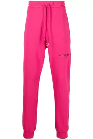 John Richmond Men Sweatpants - Logo-print drawstring-waist track pants - Pink