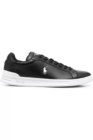 Ralph Lauren Men Low Top Sneakers - Embroidered-pony low-top sneakers - Black