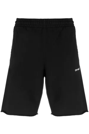 OFF-WHITE Men Sports Shorts - Arrows-motif cotton track shorts - Black