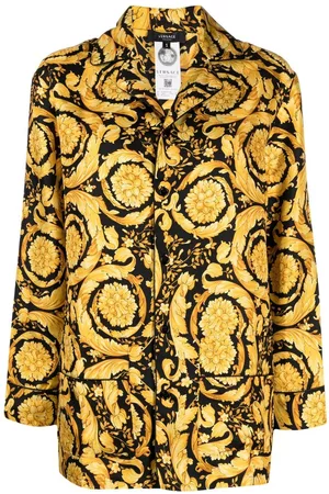 VERSACE Barocco-print pajama top - Yellow