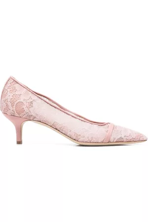 MALONE SOULIERS Floral-lace 60mm pumps - Pink