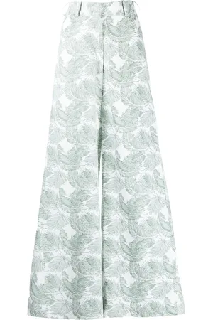 Bambah Palm leaf-print wide-leg trousers