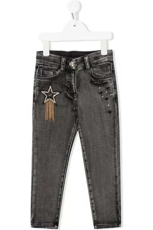MONNALISA Slim Jeans - Mid-rise slim-cut jeans - Grey