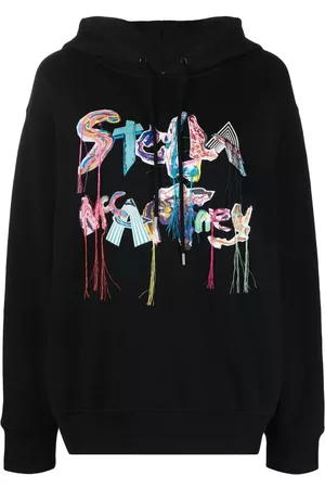 Stella McCartney Oversized logo-collage hoodie - Black