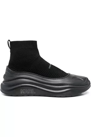 Karl Lagerfeld Men Low Top & Lifestyle Sneakers - Chase knit-upper sock sneakers - Black