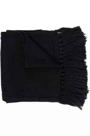 VERSACE Medusa frayed-edge wool scarf - Black