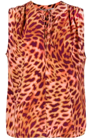 Stella McCartney Women Tank Tops - Animal-print sleeveless blouse - Pink