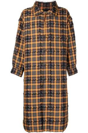 Off-Duty Urdu checked frayed coat