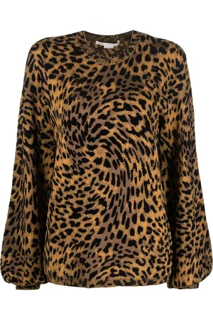 Stella McCartney Leopard-print knitted jumper - Black