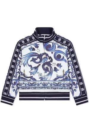 Dolce & Gabbana Majolica-print cotton bomber jacket - Blue