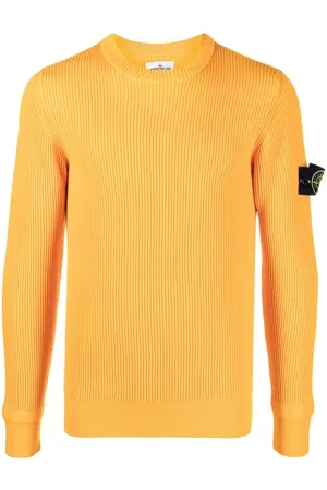 Stone Island Men Sweatshirts - Costa logo-patch jumper - Orange