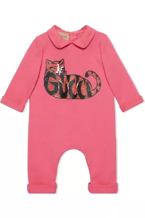 Gucci Cat-print felted romper - Pink