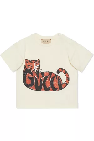 Gucci Cat-motif cotton T-Shirt - White