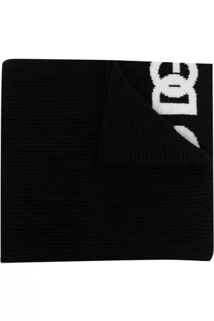 Dolce & Gabbana Boys Scarves - Logo embroidered scarf - Black