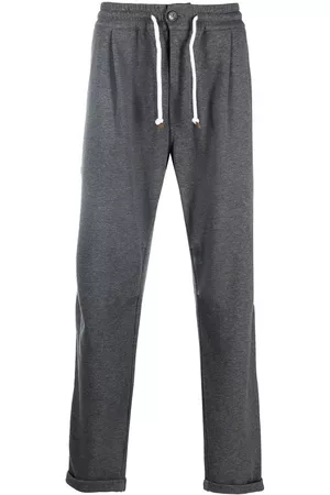 Brunello Cucinelli Men Sweatpants - Button-fastening cotton track pants - Grey