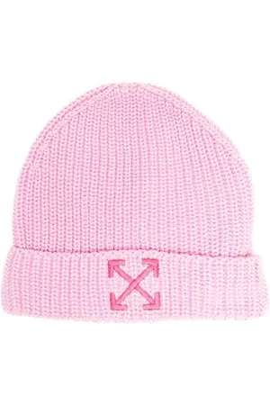 OFF-WHITE Knitted logo beanie - Pink