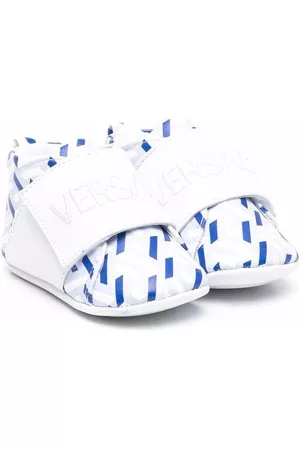 VERSACE Slippers - Logo print shoes - White
