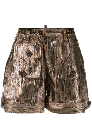 Dsquared2 Women Shorts - Metallic effect shorts