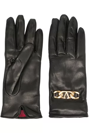 VALENTINO GARAVANI Women Gloves - VLOGO leather gloves - Black