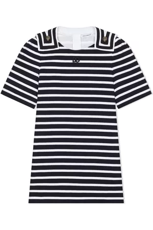 Dolce & Gabbana Star-patch striped dress - White