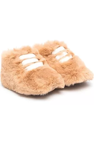 MONTELPARE TRADITION Fur Sneakers - Faux-fur lace-up sneakers - Brown
