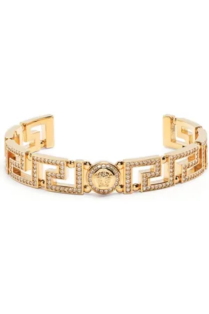 Versace Leather crystal-embellished Bracelet - Farfetch