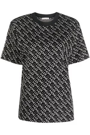 Moncler Women Tops - Logo-print short-sleeve top - Black