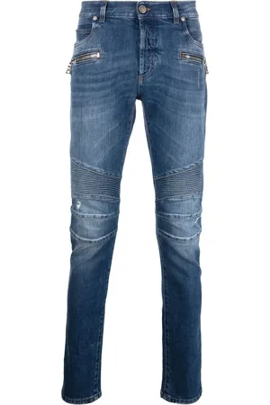 Balmain Ribbed-detail skinny jeans
