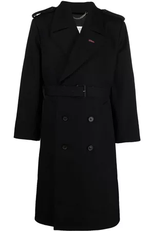 Maison Margiela Men Trench Coats - Double-breasted belted trench coat - 524 NAVY