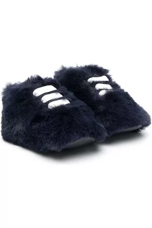 MONTELPARE TRADITION Fur Sneakers - Faux-fur lace-up sneakers - Blue