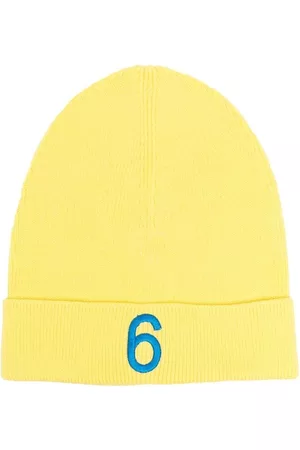 Maison Margiela Embroidered-logo detail beanie - Yellow