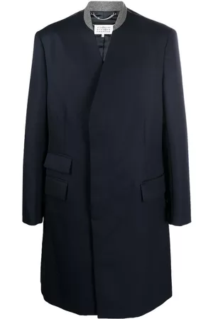 Maison Margiela Men Coats - Single-breasted wool coat - Blue
